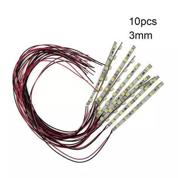 Компактная и эффективная предварительно смонтированная светодиодная лента, идеально подходящая для моделей поездов и кукольных домиков. Самоклеящаяся подложка, 10 шт.