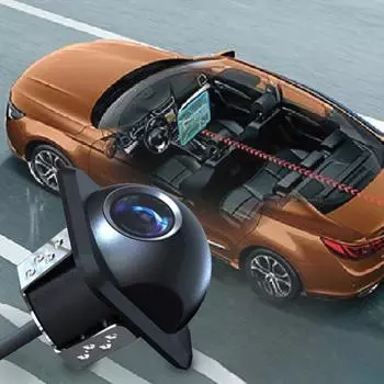 Компактная камера заднего вида, противоударная камера ночного видения, профессиональный черный реверсивный монитор для автостоянки для автомобиля чёрный