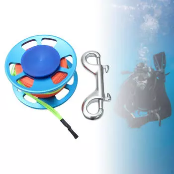 Компактная катушка для дайвинга с двойной защелкой для занятий водными видами спорта синий