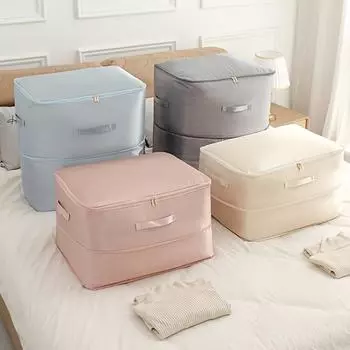 Компактная компрессионная сумка-тоут для хранения, сверхмощный универсальный прямоугольный тканевый органайзер для одеял, одежды и одеял L розовый