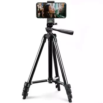 Компактная мини-сумка для хранения видеоштатива для смартфона, совместимая со штативом, камерой, зеркальной камерой, легкая, штатив, 3-позиционная головка, 4-ступенчатая телескопическая,