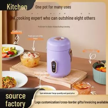 Компактная многофункциональная электрическая кастрюля для тушения — портативная варка для рагу, супа и каши 220V with Insulated Bag белый