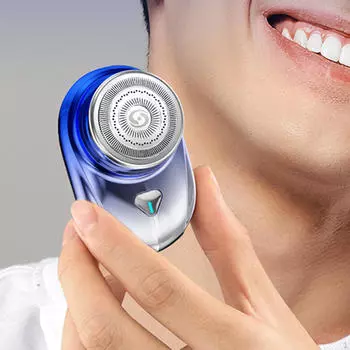 Компактная мужская бритва с аккумулятором, мини-бритва для подравнивания и бритья волос на лице серебряный