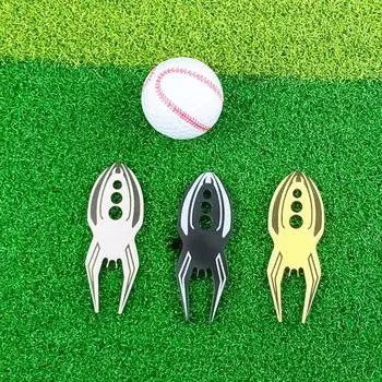 Компактная не выцветающая сверхлегкая вилка для гольфа Pitch Mark Divot Repair Fork для любителей чёрный