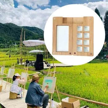 Компактная палитра для акварели с 8 отделениями для путешествий и зарисовок No Clip