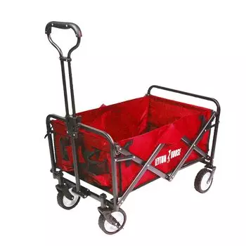 Компактная переносная тележка Leighton House для кемпинга, спортивных матчей, клубных мероприятий, дома на колесах, для барбекю, отдыха, размера S, 60 л, переносная тележка S, красного цвета, для бездорожья, прибл. красный