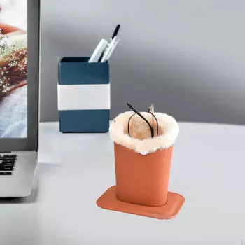 Компактная подставка для очков с мягкой подкладкой, идеальный органайзер для солнцезащитных очков в спальне или гостиной коричневый