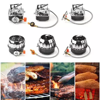 Компактная походная газовая плита, переносная уличная плита, простая в использовании складная плита, идеально подходит для кемпинга, походов и пикников A01