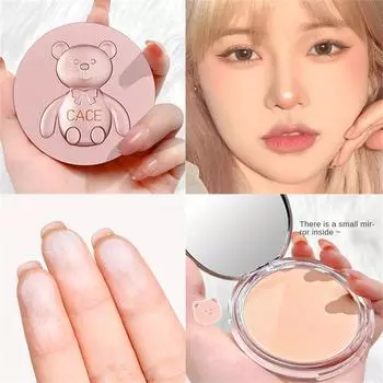 Компактная пудра для лица Face Setting Powder Compact Powder Oil-Control 3 Colours Matte Smooth Finish Concealer Makeup Pressed Powder