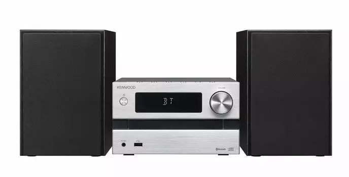 Компактная система JVC Kenwood KENWOOD с поддержкой Bluetooth, серебристая, M-EB50-S Hi-Fi, 25 Вт+25 Вт