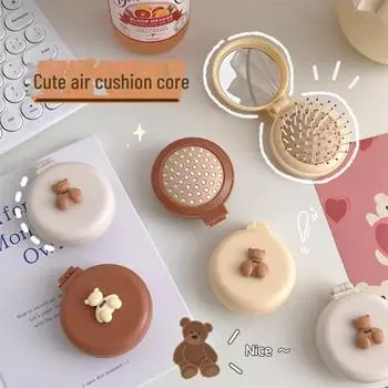 Компактная складная мини-расческа с воздушной подушечкой и зеркалом - массажная расческа для девочек