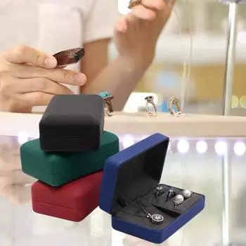 Компактная стильная шкатулка для хранения ювелирных изделий с мягкой подкладкой, переносная шкатулка для хранения колец, дорожный органайзер для ювелирных изделий красный