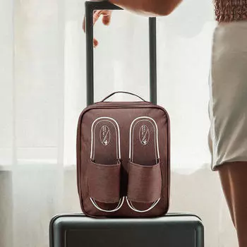 Компактная сумка для хранения обуви с удобной ручкой — идеально подходит для путешествий и повседневного использования коричневый