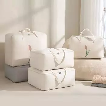 Компактная сумка для хранения одеял, вместительная сумка для хранения гардероба, дорожная сумка L бежевый