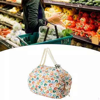 Компактная сумка для покупок с застежкой-молнией для активного отдыха и путешествий Yellow Dots