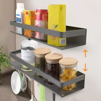 Компактная угловая кухонная стойка-бесдырочная настенная алюминиевая полка для приправ