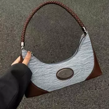 Компактная универсальная высококачественная сумка через подмышку для женщин, модная ретро-сумка, универсальная джинсовая сумка через плечо джинсовый синий