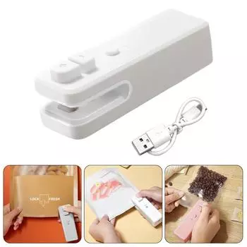 Компактная USB-запайная машина с возможностью подзарядки, многофункциональная USB-миниатюрная запайная машина для безопасной упаковки продуктов питания серый