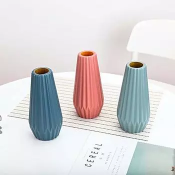 Компактная ваза для растений, современная мода, украшение из сухоцветов, имитация глазури синий