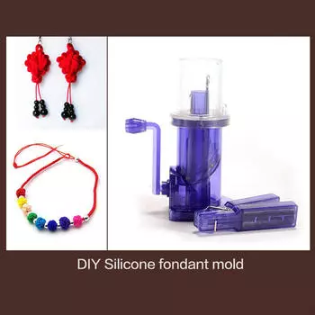 Компактная вязальная машина для уникальных дизайнов пуговиц 6x6.5x14cm_Blue 2