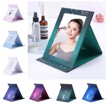 Компактное косметическое зеркало, складное зеркало для макияжа, складное зеркало для туалетного столика, настольное зеркало для домашнего декора белый