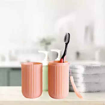 Компактное решение для хранения зубных щеток для путешествий и домашнего использования розовый