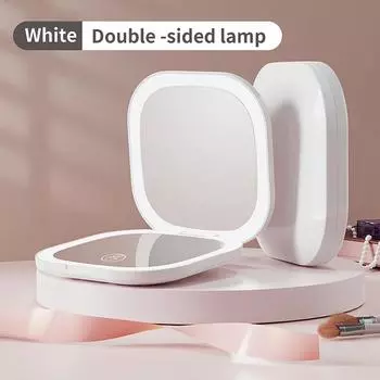 Компактное светодиодное зеркало для макияжа с подсветкой, 1X/3X увеличительное карманное портативное дорожное складное косметическое зеркало, подарки для женщин