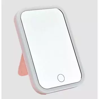 Компактное светодиодное зеркало с подсветкой, портативное, перезаряжаемое, с сенсорным экраном, настольное, туалетное зеркало, интеллектуальная регулировка яркости