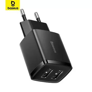 Зарядное устройство Baseus Compact Dual USB 10,5 Вт чёрный