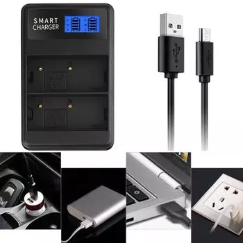 Компактное зарядное устройство BLH1 LCD с двумя слотами USB-база для зарядки аккумулятора камеры Olympus EM1 MARKII EM1-2 EM1 Mark 2