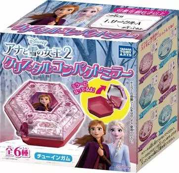 Компактное зеркало Frozen Crystal, 10 предметов, конфеты, игрушки/жвачки (Холодное сердце 2)