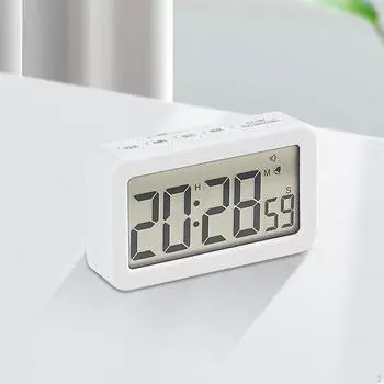 Компактные цифровые часы с таймером — идеально подходят для использования дома и в офисе белый