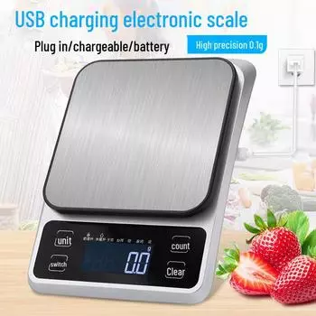 Компактные кухонные весы из нержавеющей стали - Мини электронные весы для еды и выпечки Battery version silver 5kg 1g