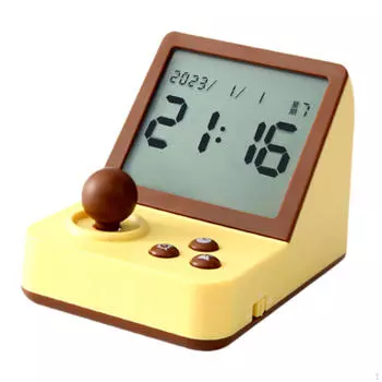 Компактные настольные часы с подсветкой, многофункциональные, для использования дома и в офисе жёлтый