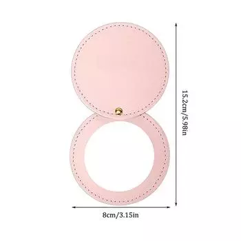 Компактные зеркала, небьющееся зеркало из нержавеющей стали с чехлом из искусственной кожи, мини-портативное зеркало для макияжа, карман для сумочки и путешествий светло-розовый