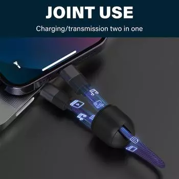 Компактный 0,2 м 240 Вт USB C - USB C кабель капсульного дизайна с шнуром для быстрой зарядки с возможностью передачи данных чёрный