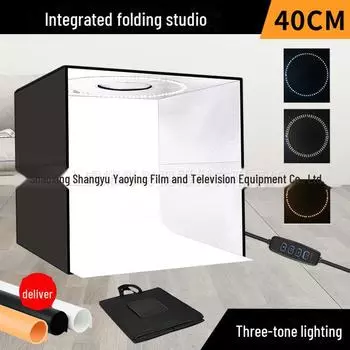 Компактный 40-сантиметровый комплект для фотостудии со светодиодной подсветкой: Портативный мягкий свет для фотосъемки натюрмортов Three color temperature lamp