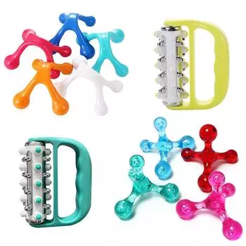 Компактный 5-рядный ручной роликовый массажер - инструмент для релаксации меридианов