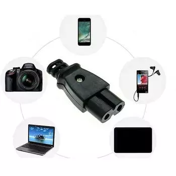 Компактный 8-контактный штекер C8 для монтажа на панель, адаптер для легкого управления питанием и экономии места, AC250V 2.5A 2Pin A