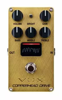 Компактный эффектор VOX для электрогитары COPPERHEAD DRIVE Copperhead Drive Vacuum Tube Nutube с овердрайвом VE-CD