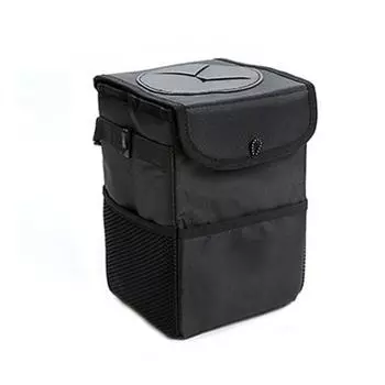 Компактный автомобильный мешок для мусора, откидная крышка, полезный подвесной бак для мусора S чёрный