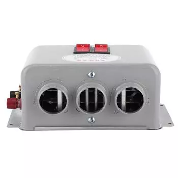 Компактный автомобильный обогреватель 12 В, 3 отверстия, 600 Вт800 Вт, зимний быстрый нагрев, подогрев, удаление мороза, низкий уровень шума серый