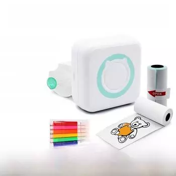 Компактный беспроводной термопринтер Bluetooth для фотографий, этикеток и заметок C19 (standard) синий