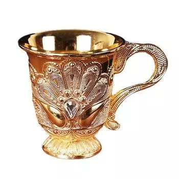 Компактный бокал для вина широкого применения, привлекательный модный декор чашки с визуальным эффектом золотистый