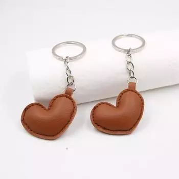 Компактный брелок и подвеска из искусственной кожи в форме сердца