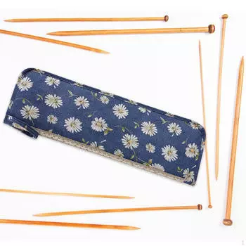 Компактный чехол для хранения вязальных принадлежностей и крючков тёмно-синий