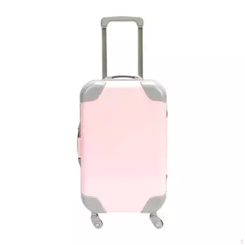 Компактный чемоданчик для кукольных аксессуаров, миниатюрный багаж для веселой игры в переодевания розовый