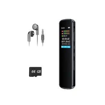 Компактный диктофон IC, новый, 68 ГБ, большой, 3072 кбит/с, звук, Bluetooth ENC, двойной, долговременный, одна кнопка, ЖК-дисплей, таймер записи голоса VOR, переменная скорость повтора