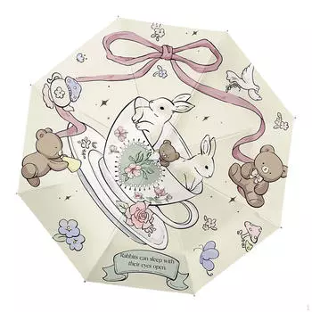 Компактный дорожный зонт, портативный зонт, складной зонт от солнца и дождя для детей 3 Fold Manual Open