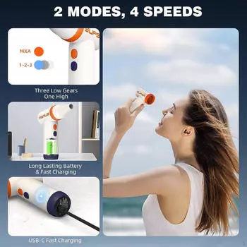 Компактный фен с USB-зарядкой, небольшие настройки для использования дома в дороге оранжевый